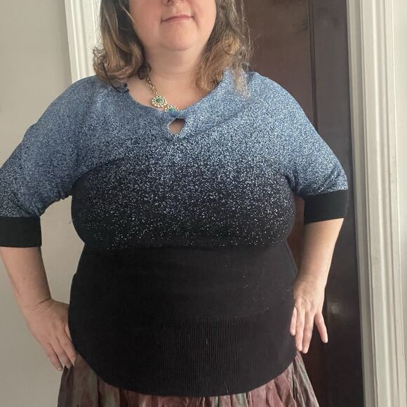 Studio Works Sweater Blue Black Metallic - Picture 10 of 12